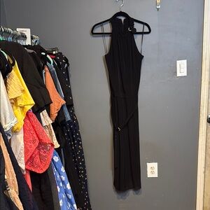 MICHAEL Michael Kors Black Halter Sheath Jumpsuit